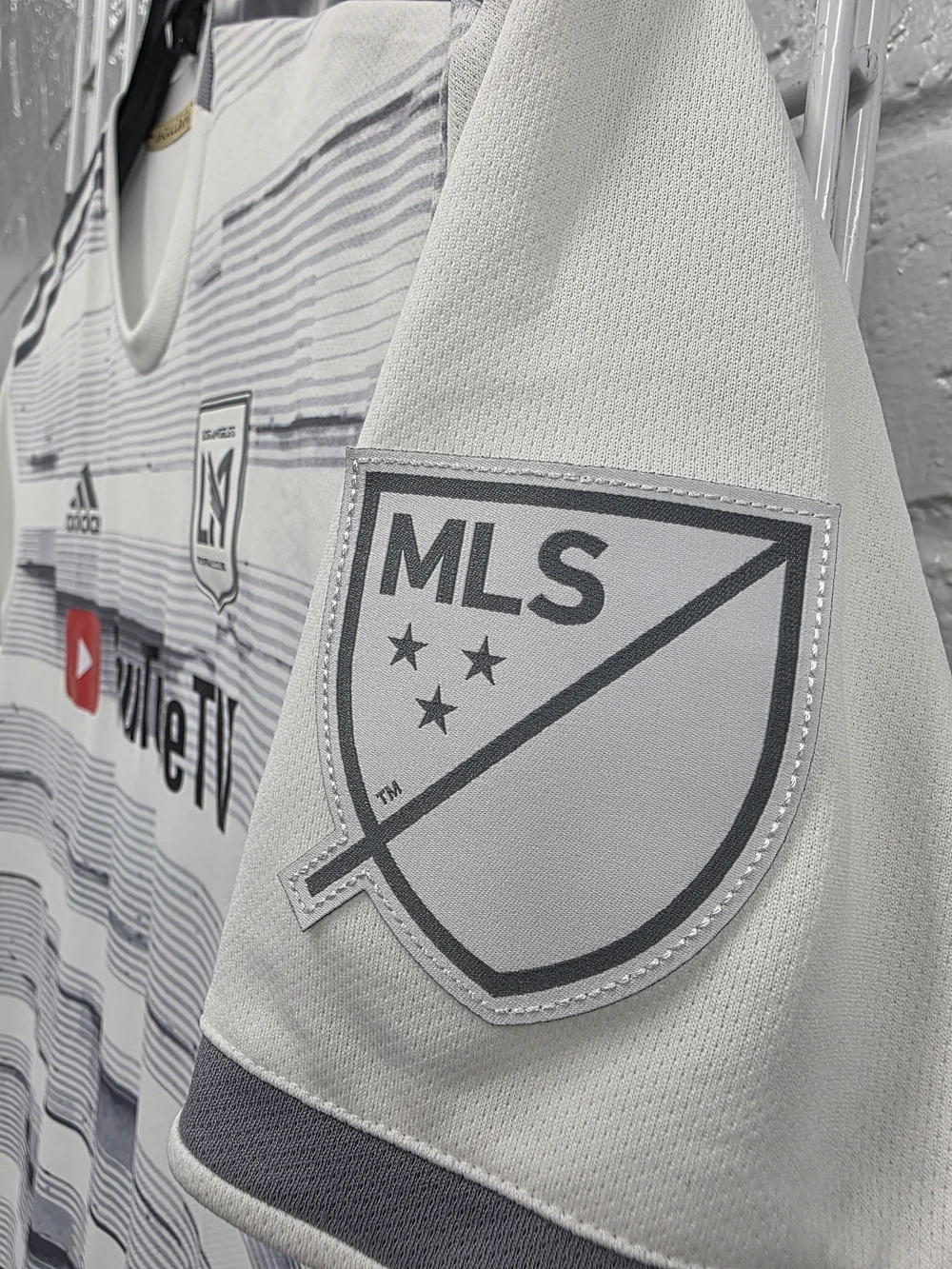 Adidas LAFC White/Gray YouTube TV Men's Soccer Jersey - XL